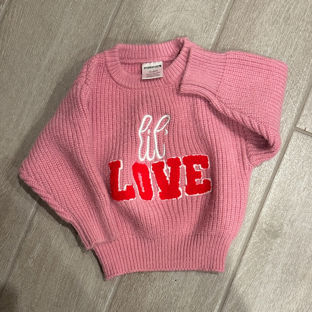Pink Spearmint Love Infant Sweater 0-6 month